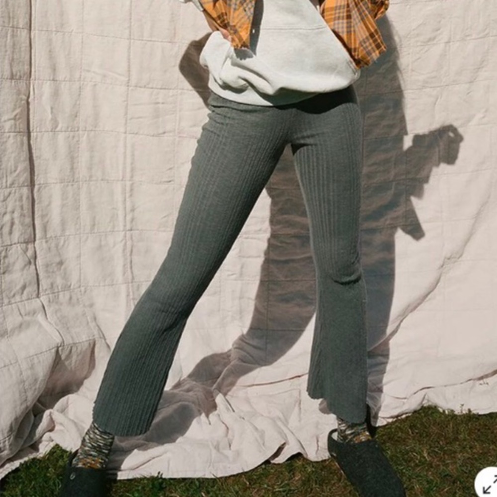 cute UO olive green flare pants
